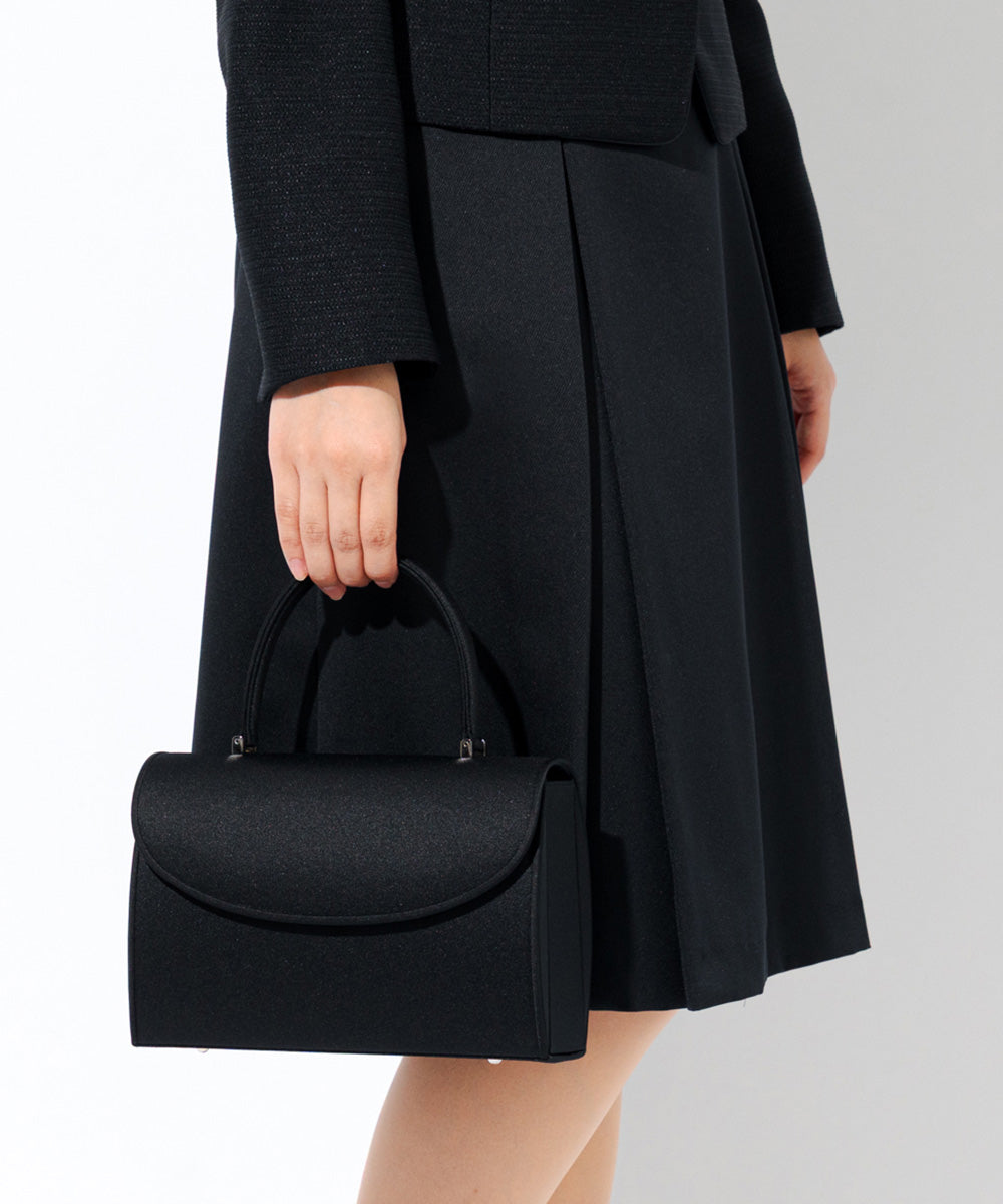 お受験対応】濃紺パイピングハンドバッグ