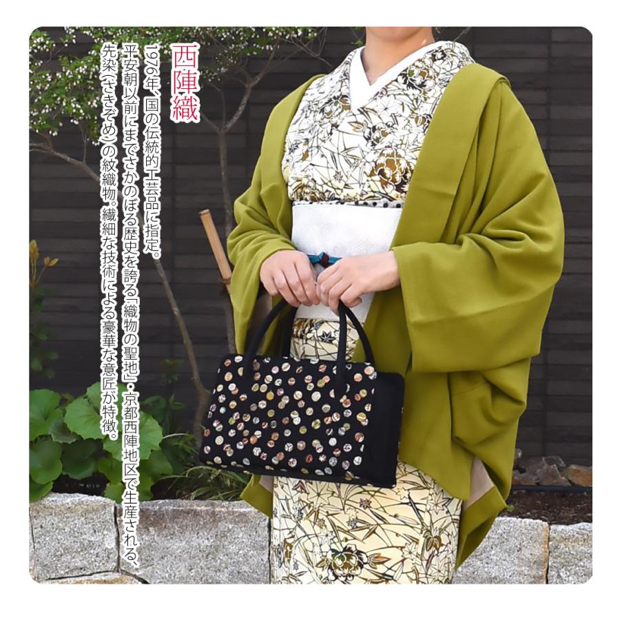 なごみや 和装バッグ フォーマル 通年用 日本製 夢衣 正絹 利休バッグ