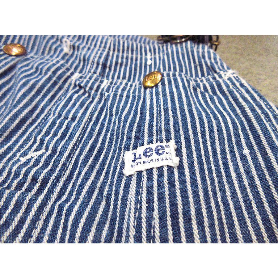ビンテージ70's○Leeヒッコリーストライプオーバーオール実寸W72cm
