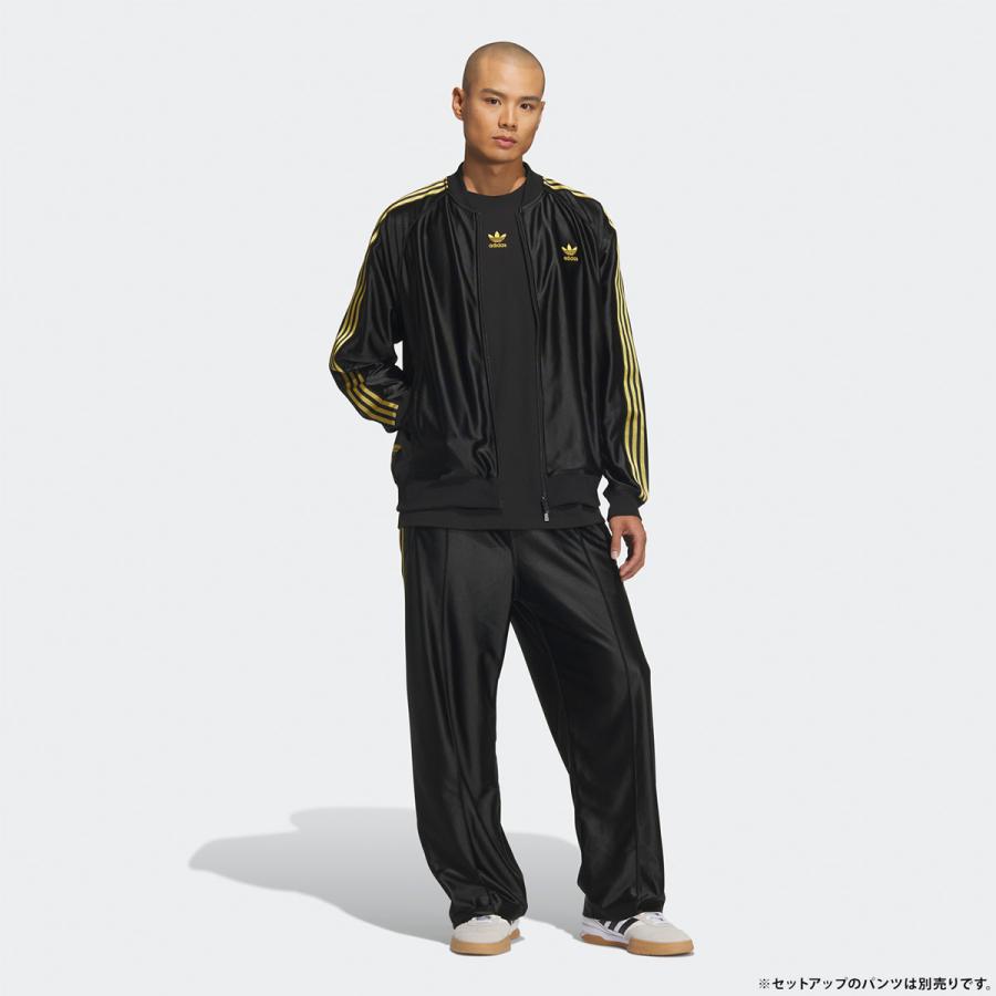 adidas Originals アディダス 光沢 ジャージ 黒×金 JZO91 スーパー