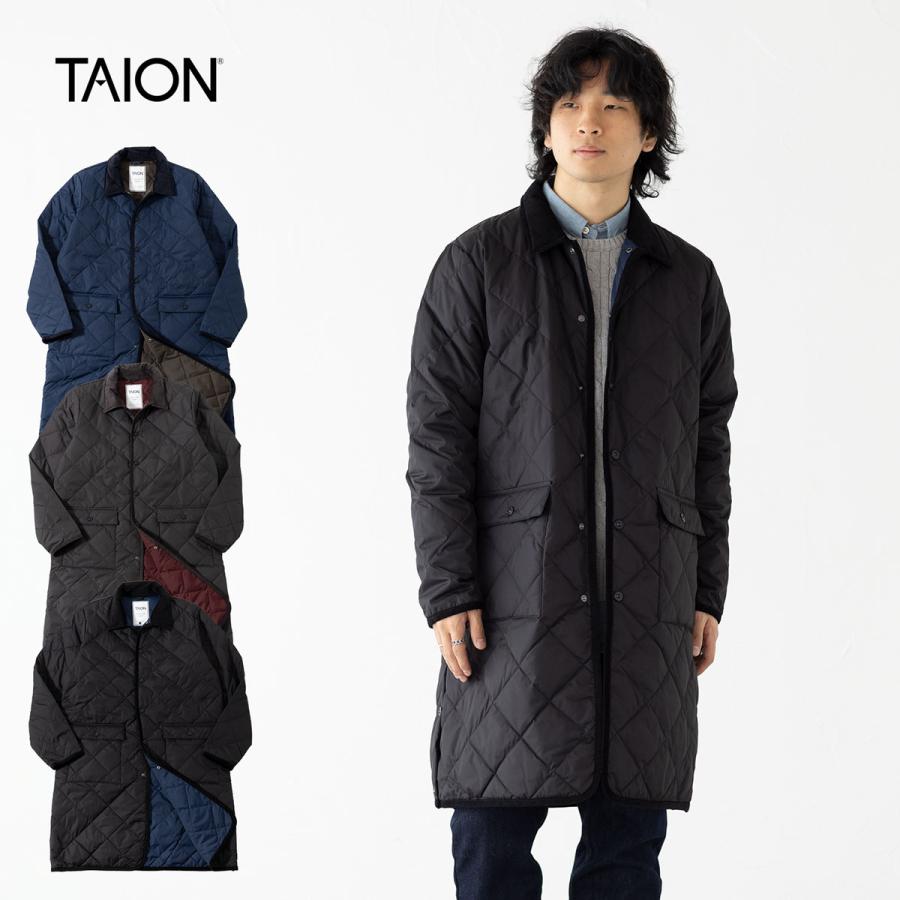 TAION（タイオン） シティ パイピングカラー ロングダウンコート TAION