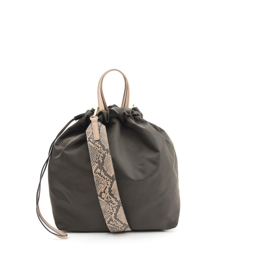 COOCO（クーコ） パイソン柄 巾着バッグ ショルダー トート ナイロン