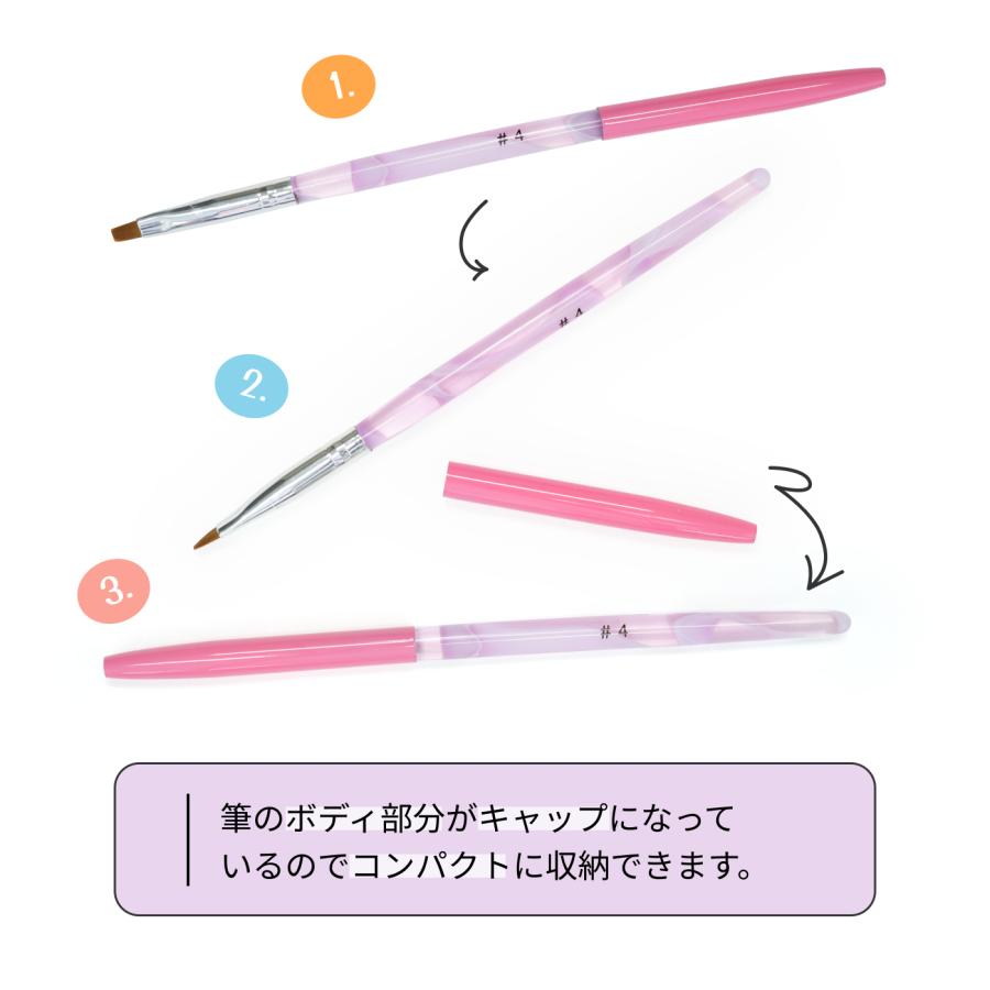 新品 パラジェルブラシ 筆 スクエア ピンク キャップ 付き 新品