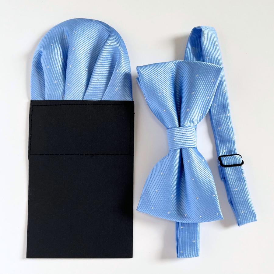 haoa 蝶ネクタイ＆ポケットチーフ 台紙付き 差し込み さすだけ チーフ