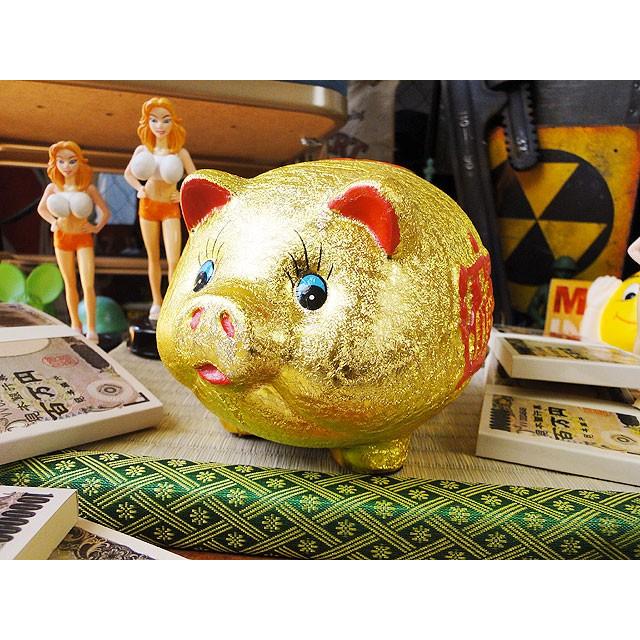 金運財運を招く縁起のいい金のブタさん 貯金箱 子豚 Sサイズ