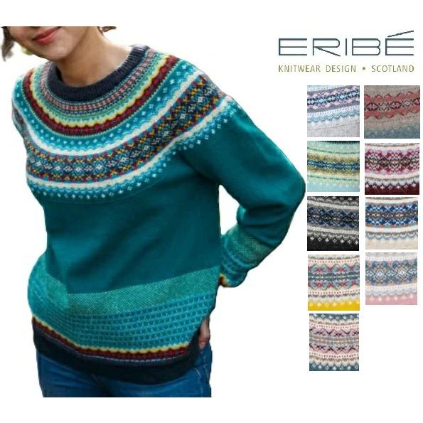 ERIBE エリベ レディース ニット セーター ノルディック クルーネック