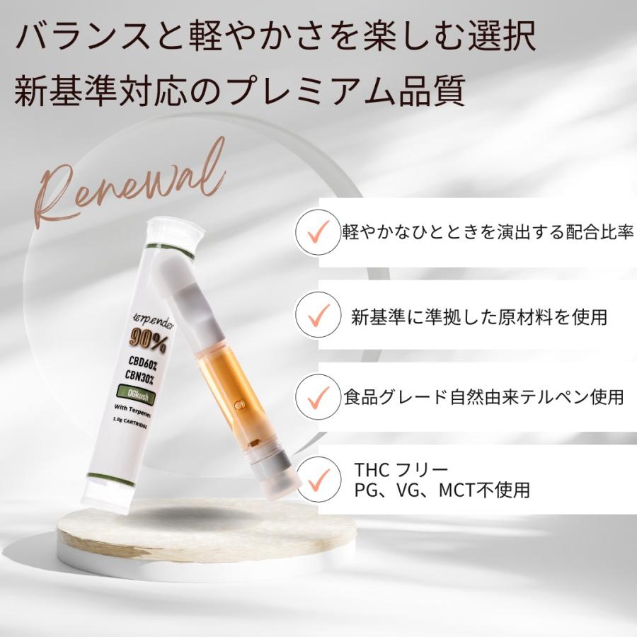 CBD リキッド カートリッジ 90％ 600mg CBN 300mg terpender