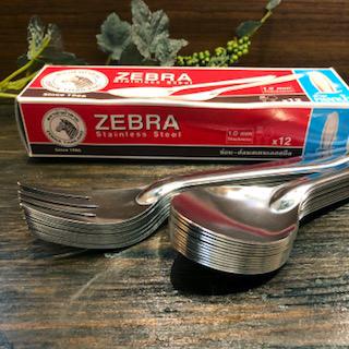 タイ製 【スプーン＆フォーク】SUS[12本] 『ZEBRA』 ステンレスレンゲ