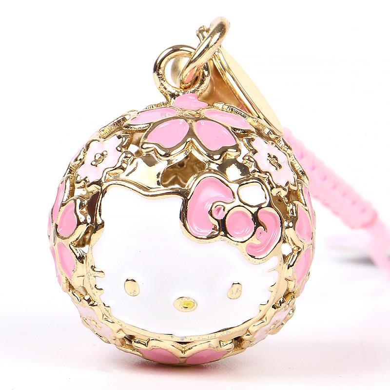 ハローキティ 鈴根付 桜 さくら ピンク 和風 ストラップ 縁起 グッズ