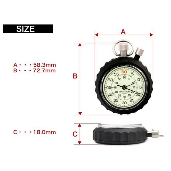 MARATHON マラソン フライバック機構機械式ストップウォッチ夜光文字盤