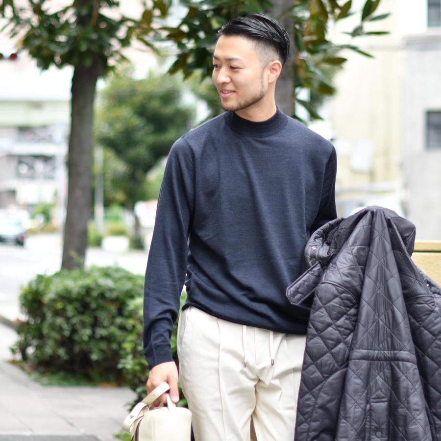 まもなくセール終了 ジョンスメドレー モックネック HARCOURT 黒 30G