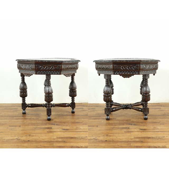 フランス アンティーク 家具 サイドテーブル オーク 1880年代