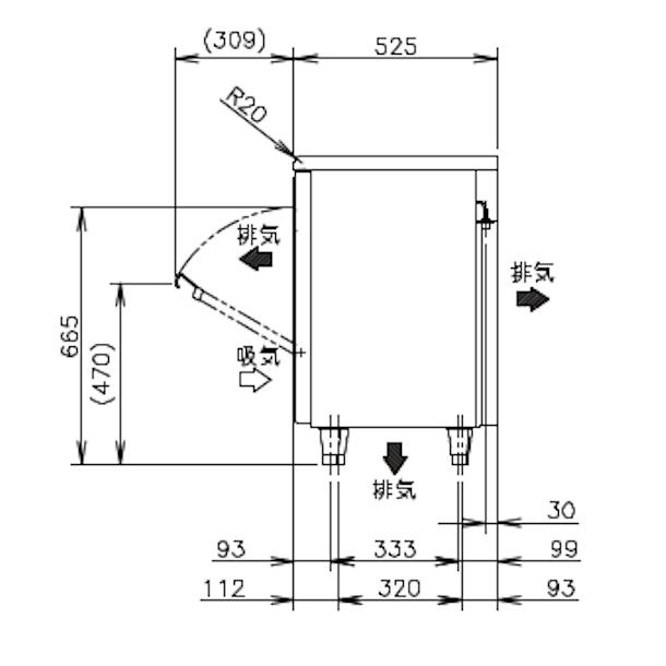 ホシザキ（HOSHIZAKI） 製氷機 IM-65TM-2｜アンダーカウンタータイプ