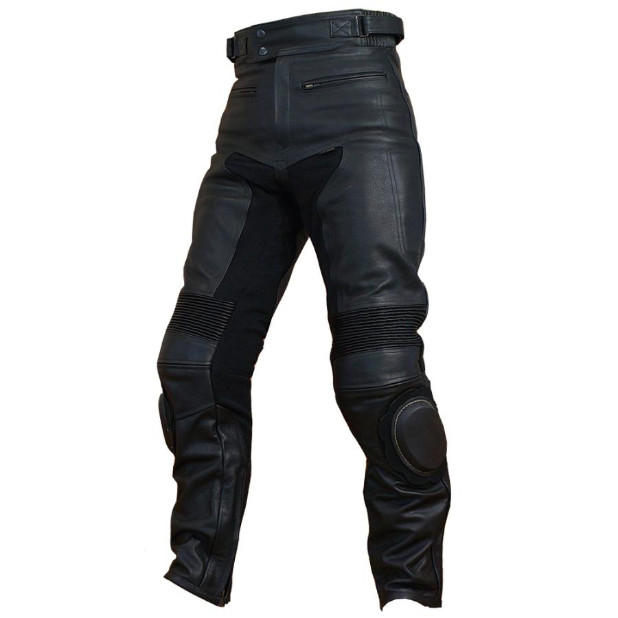 Clooney P03 バイク用 牛革 レザーパンツ 本革 革パンツ メンズ 防寒