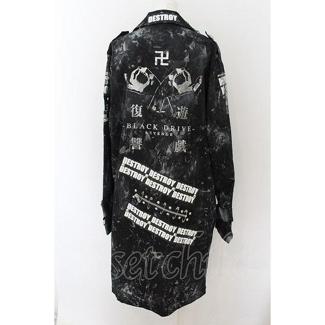 SEX POT ReVeNGe / カスタムトレンチコート L ブラック O-25-01-27