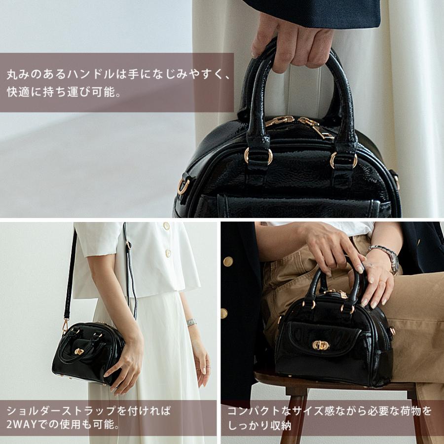 ショルダーバッグ レディース エナメル 2way ハンドバッグ ミニバッグ