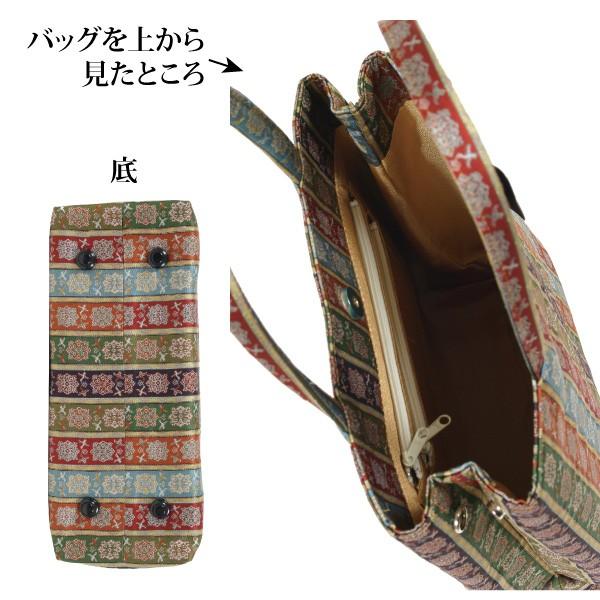 龍村美術織物 花籠大 和装トートバッグ サイドボタン付 龍村裂正絹使用