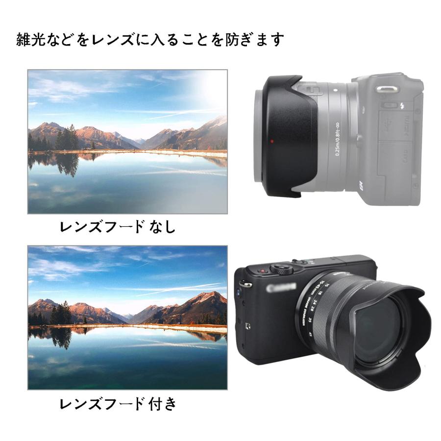 JJC EW-53 可逆式 レンズフード 花形 Canon RF-S 18-45mm F4.5-6.3 IS