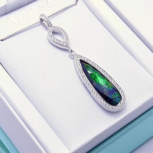 アンモライト シルバー ペンダント トップ 宝石 ジュエリー ティア