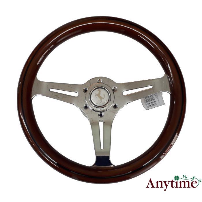 クラシックデザイン ウッドステアリング×メッキスポーク 33パイ ホーン