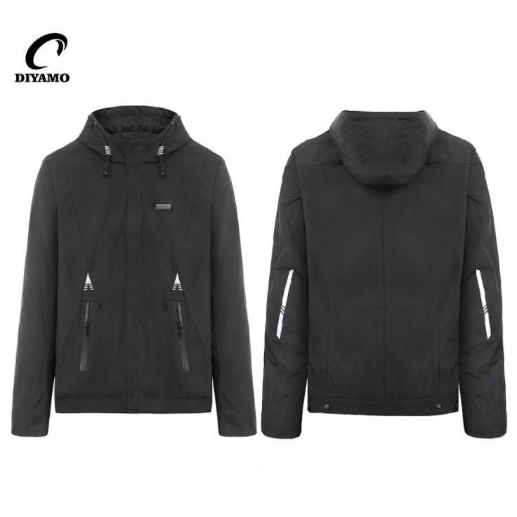 バイクジャケット プロテクター付き ブルゾン ナイロン フード付き