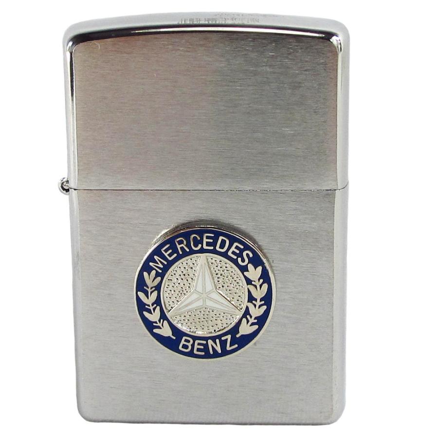Zippoオイルライター(USA製) Merdedes Benzロゴ（シルバーベース