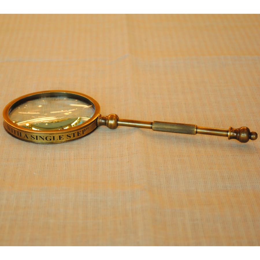 拡大鏡 おしゃれ 真鍮製 ルーペ アンティーク調 虫眼鏡 雑貨