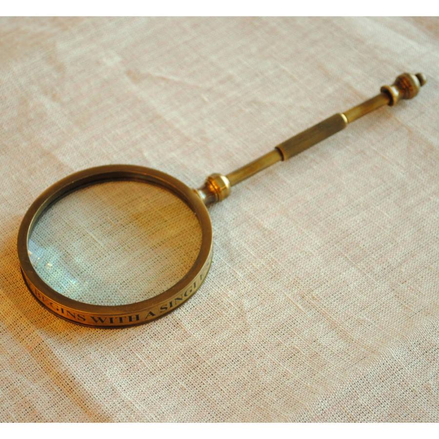 拡大鏡 おしゃれ 真鍮製 ルーペ アンティーク調 虫眼鏡 雑貨