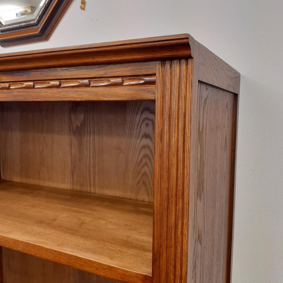 ブックシェルフ 英国アンティーク風オープンキャビネット 本棚 ドア