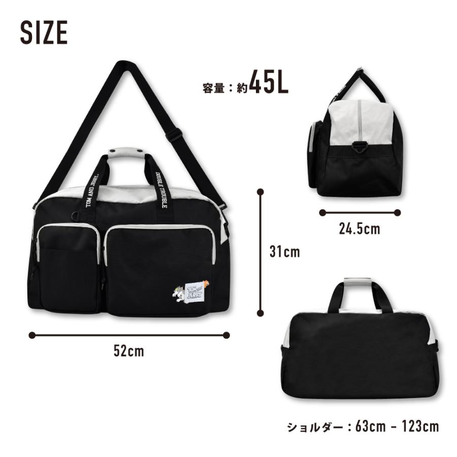 トムとジェリー ボストンバッグ 大容量 45L 撥水 2way ショルダー