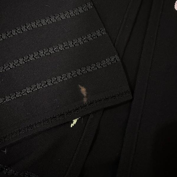 anc レオナール LEONARD カーディガン LL 黒系 マルチ ニット 花柄