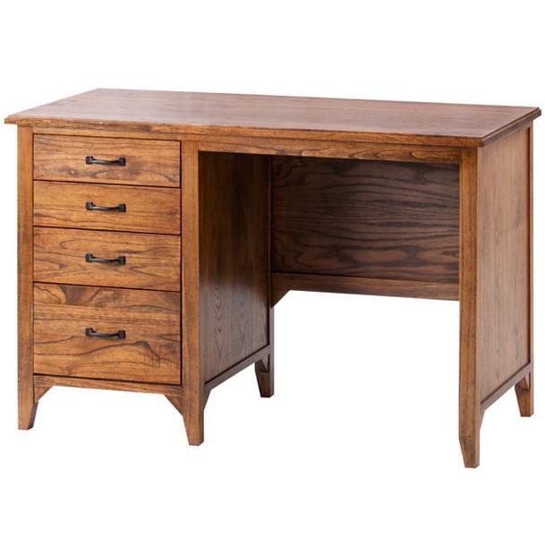 木製デスク レトロ 机 DESK 幅112cm アジアン書斎机 引出し ティンバー