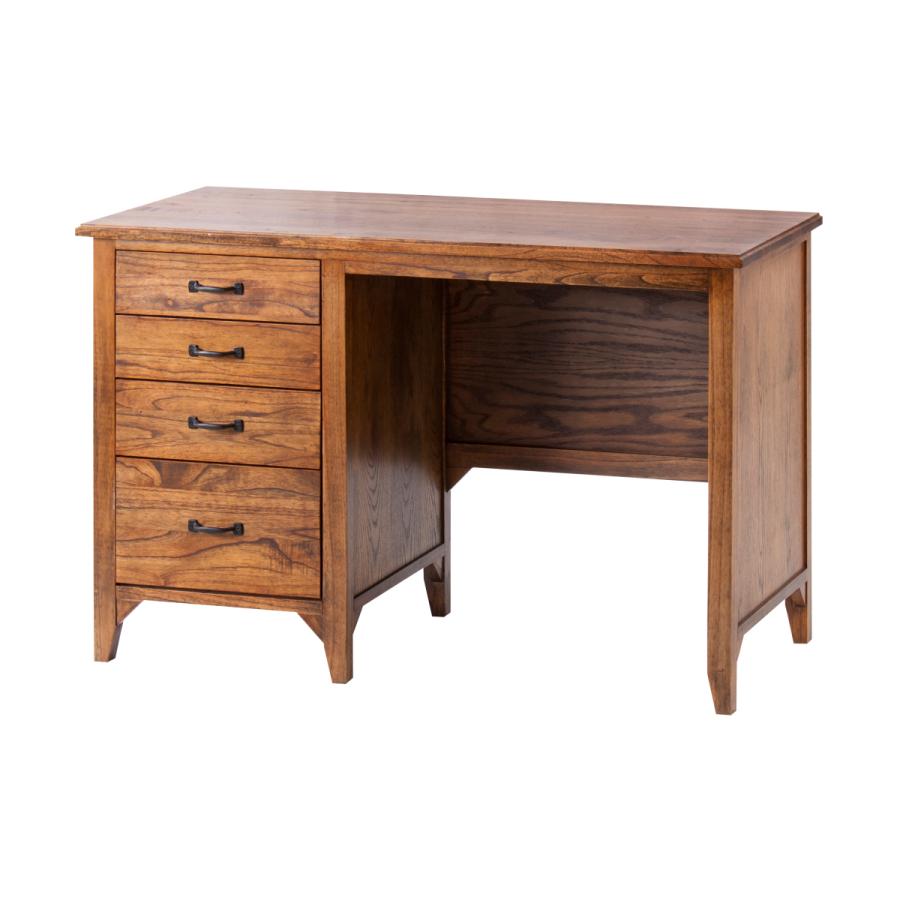 木製デスク レトロ 机 DESK 幅112cm アジアン書斎机 引出し ティンバー