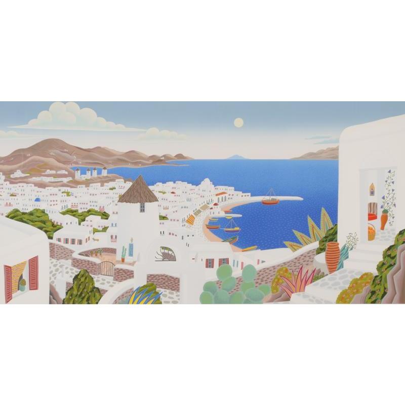 トーマス・マックナイト ミコノスハーバー 海 絵画 風景画 インテリア