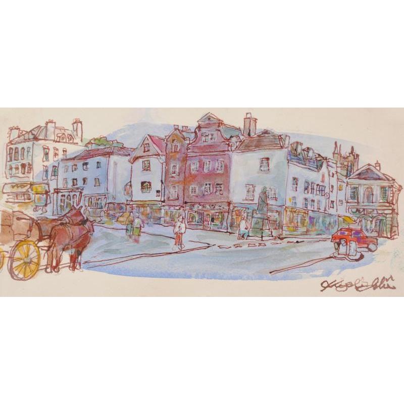 イングランド 絵画 風景画 イギリス 水彩画 石井清 「ウィンザー城下町