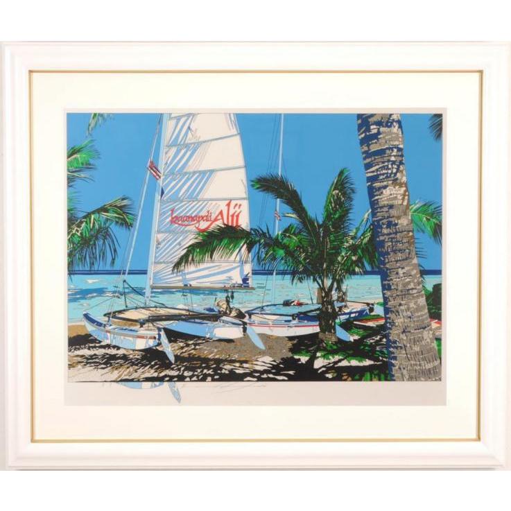 鈴木英人 カアナパリ 海 絵画 ハワイ マウイ島 風景画 リトグラフ 版画