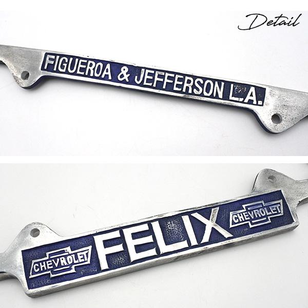 フィリックス シボレー メタル ナンバーフレーム ビンテージ USサイズ