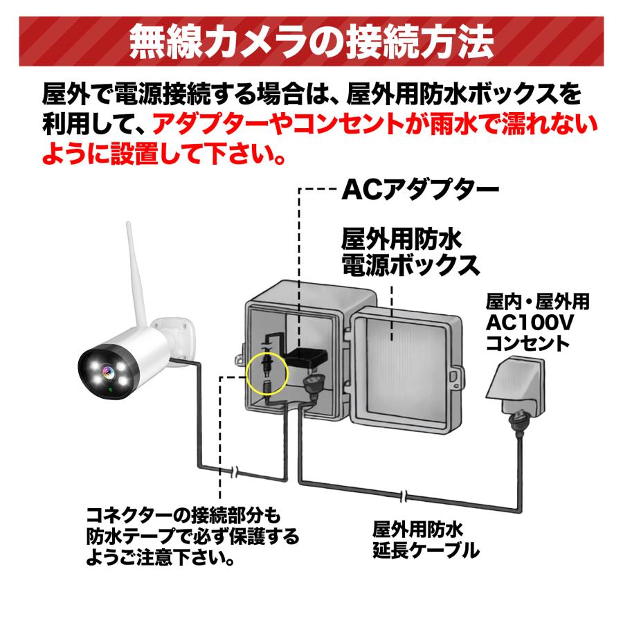 アキバガジェット 防犯カメラ ワイヤレス 屋外 監視カメラ 家庭用 500