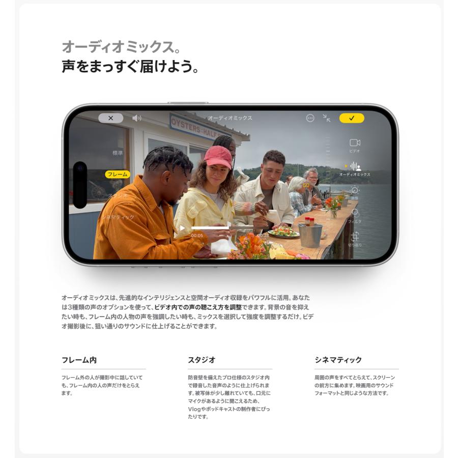 iPhone SIMフリー iPhone16 256GB ブラック [Black] MYDW3J/A A3286 未