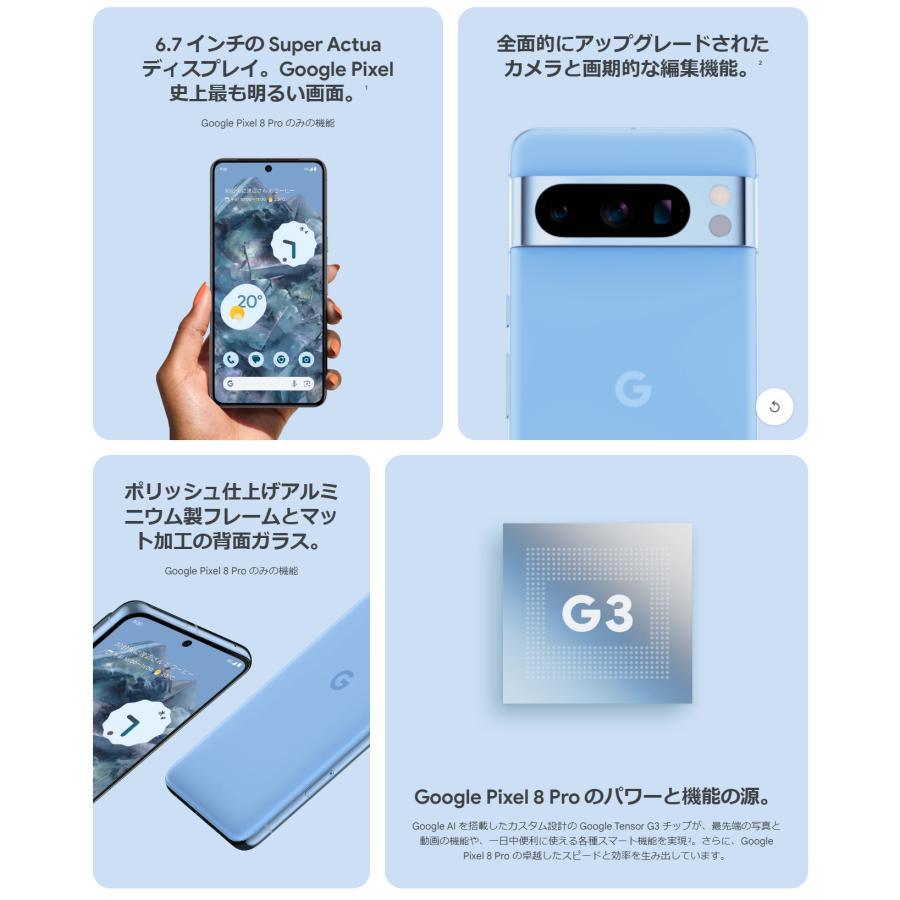 Google（グーグル） SIMフリー Google Pixel 8 Pro 128GB ポーセリン