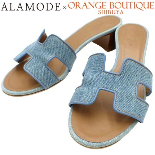 HERMES（エルメス） オアジスサンダル ライトブルー コットンデニム