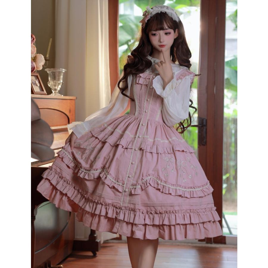 ロリータ フリル レース ジャンパースカート ジャンスカ ワンピース