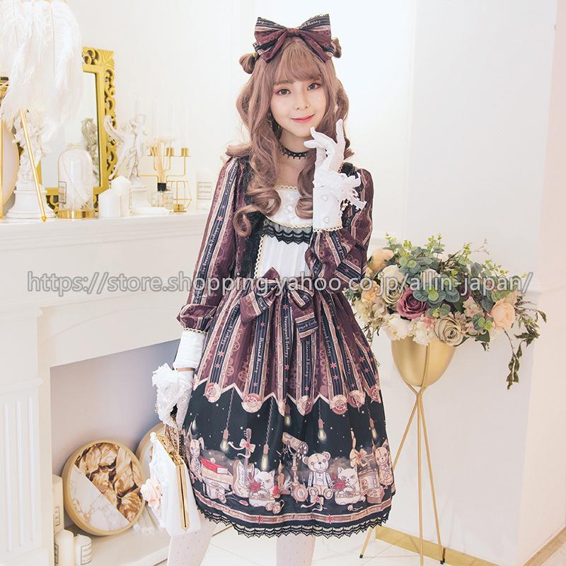 ロリータワンピース ロリータドレス 長袖ワンピース op jsk 甘ロリ
