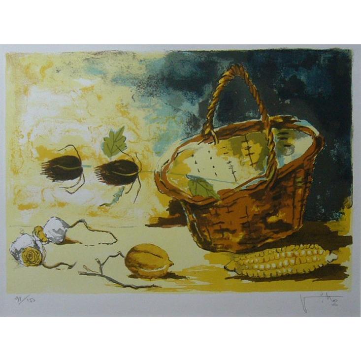 絵画 版画 VIKO リトグラフ 静物画 実りの秋 送料無料 : アート