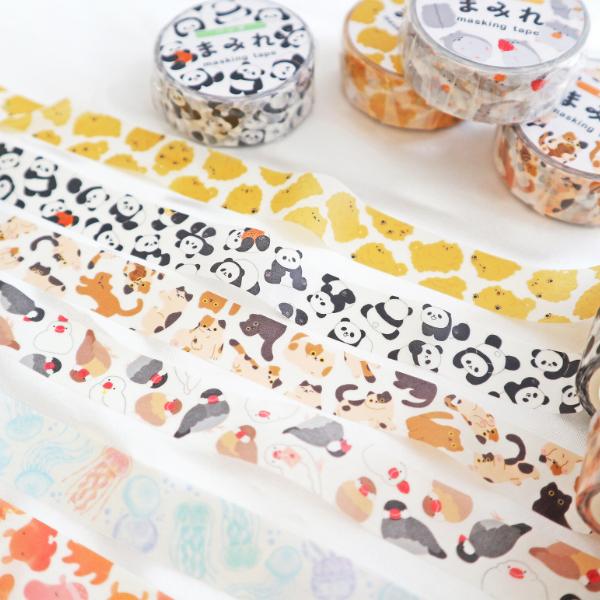 まみれ ぶんちょう 15mm マスキングテープ / 可愛い 文鳥 マステ