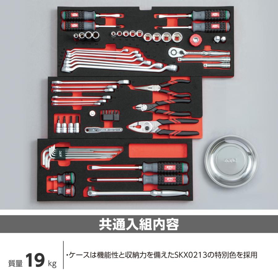 KTC KTC SK36626XMGYA 3/8DR スタンダードセット[66点](3段3引出し