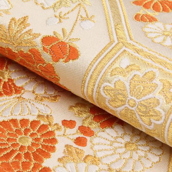 着物 帯 河合美術織物 最高級 京 西陣織 唐織 箔錦帯 新瑞正蜀江花丸文