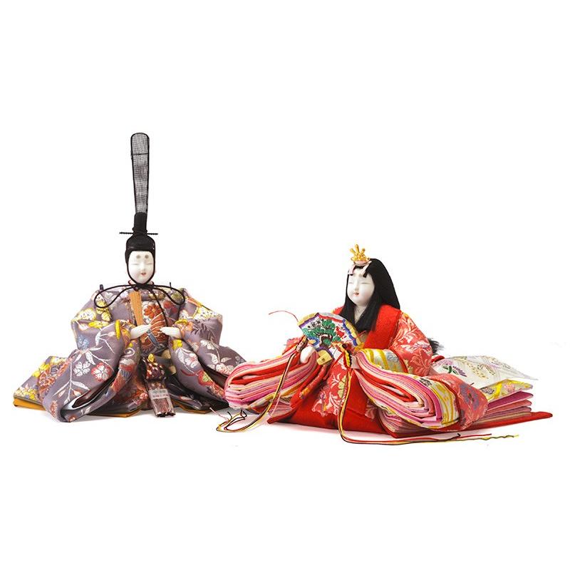 真多呂人形 雛人形 ひな人形 雛 親王飾り 平飾り 衣装着飾り 紫翠雛