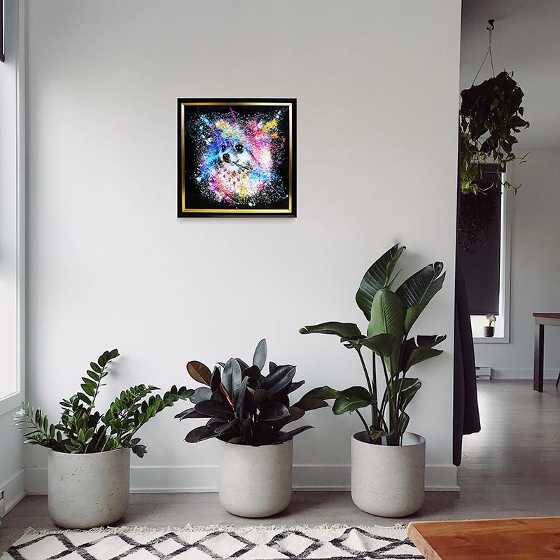 クリスタルアート チワワ424 41x41cm ワンコ おしゃれ キラキラ