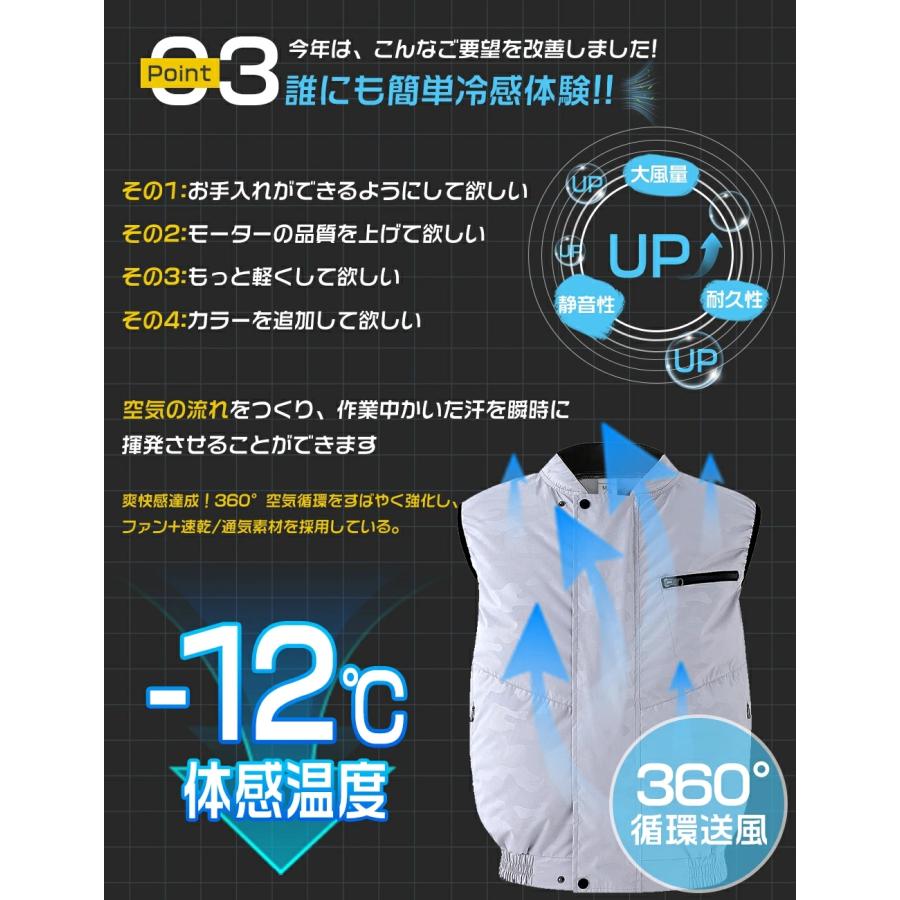 正規品】2026年最新 空調作業服 ベスト 22V ファン付きベスト 30000mAh